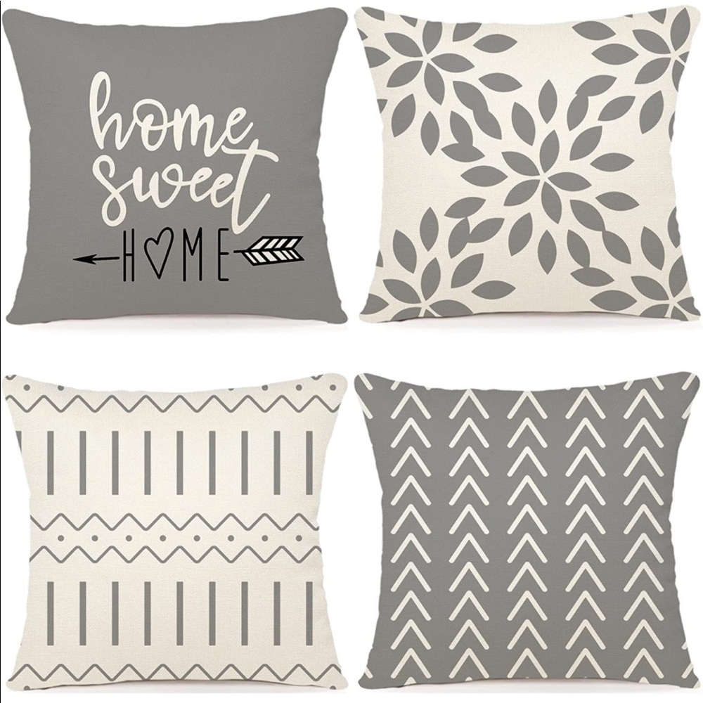 Pillow-Yama-Gray: Pillow cover set of 4